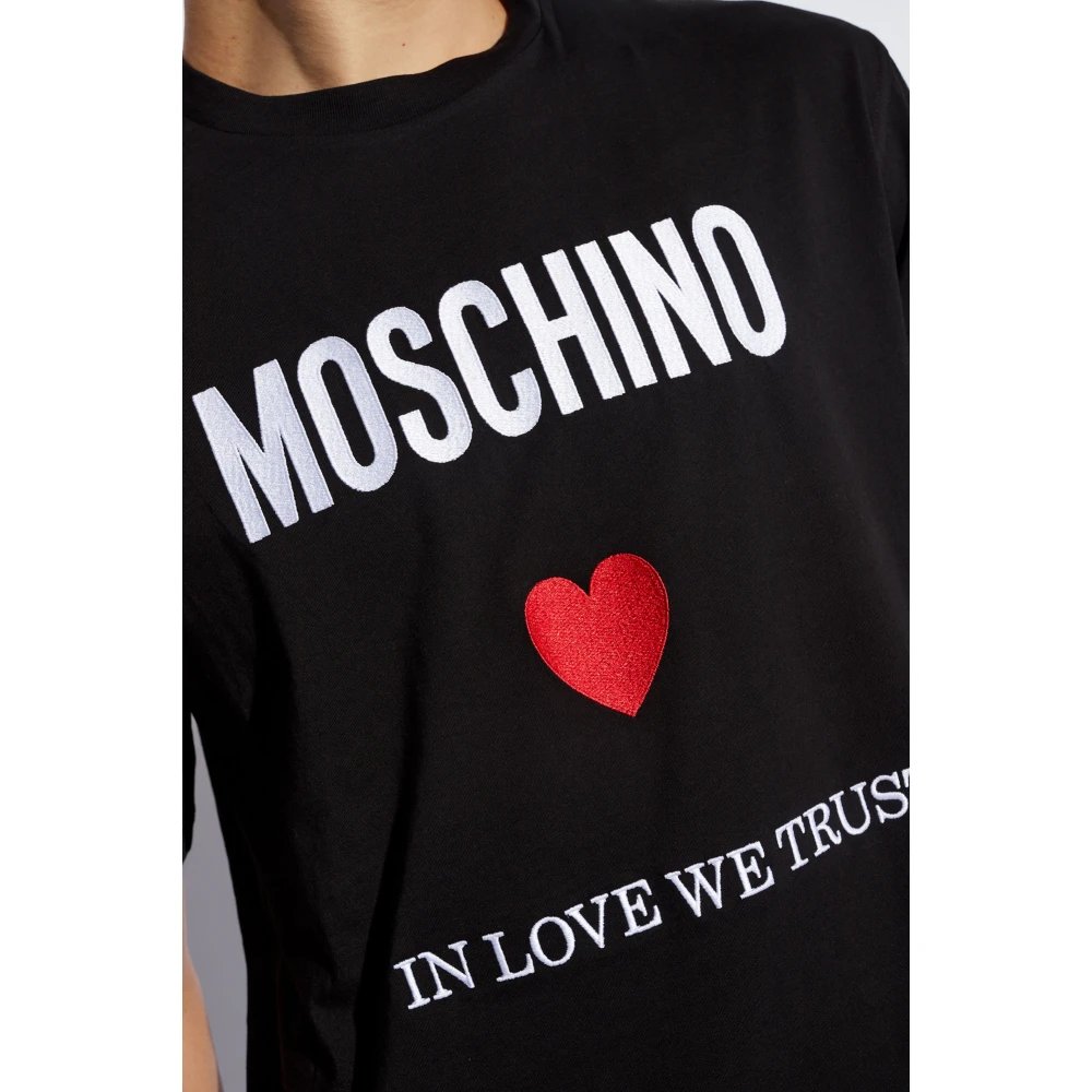 Moschino T-shirt met logo Black Heren