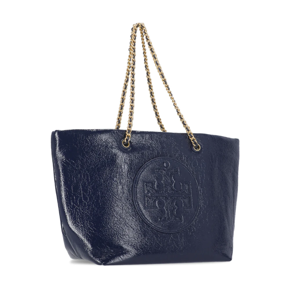 TORY BURCH Blauwe Winkelmand met Kettinghandvatten Blue Dames