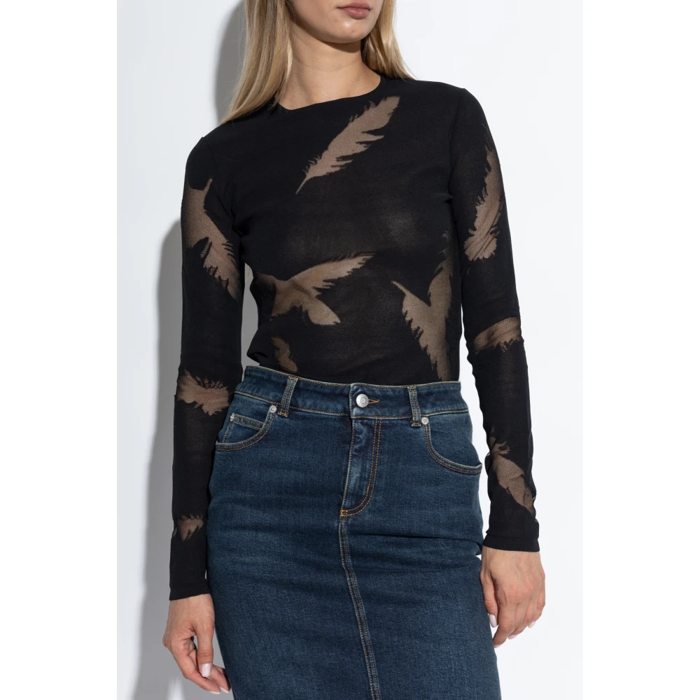 alexander mcqueen Lange mouw top Black Dames
