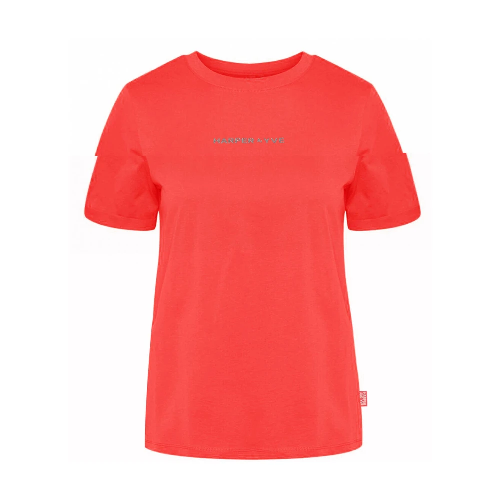 Harper & Yve Rhinestone-SS Dames T-shirt Red Dames