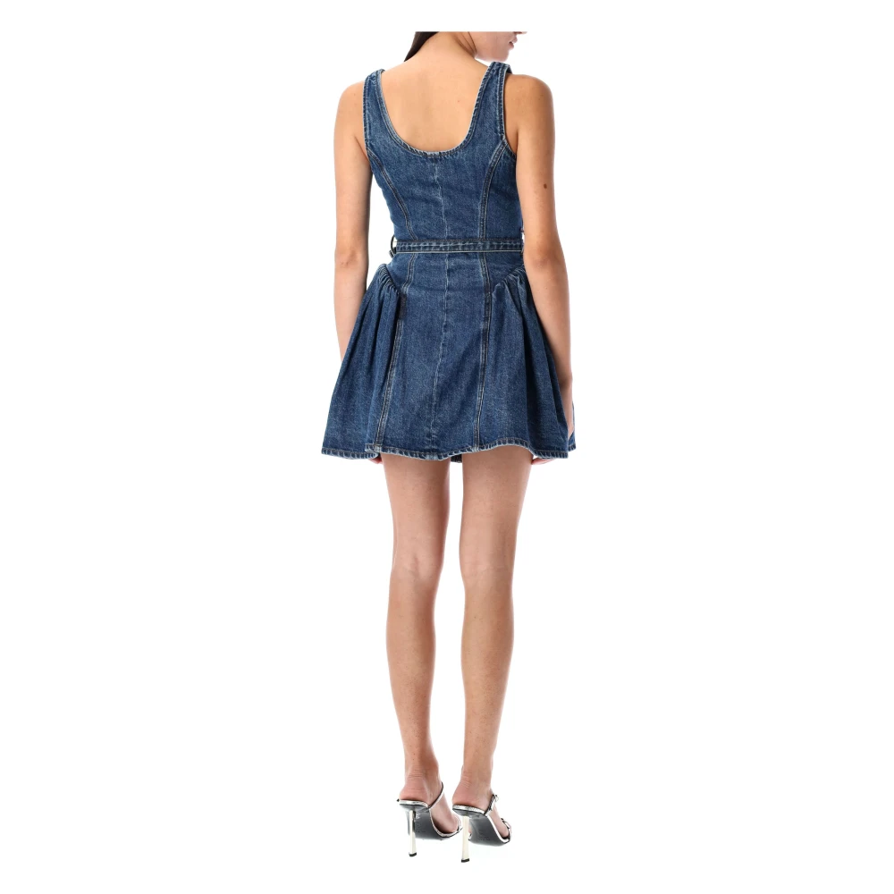 Self Portrait A-lijn Denim Mini Jurk Blue Dames