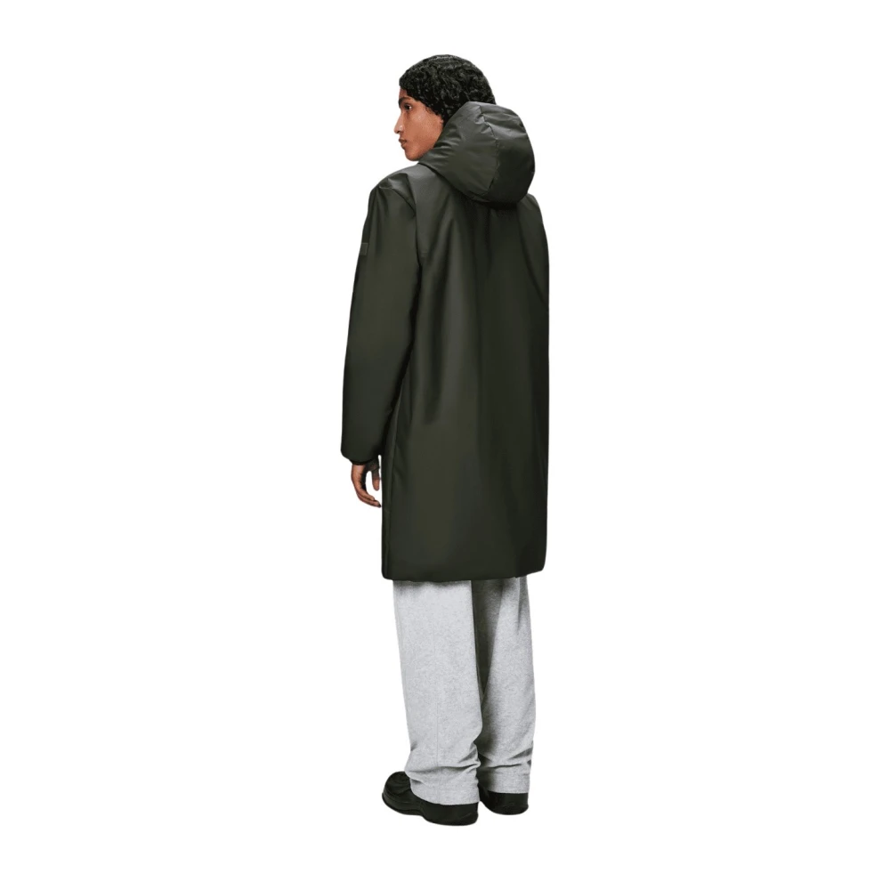 Rains Langere Geïsoleerde Jas met Capuchon Green Dames