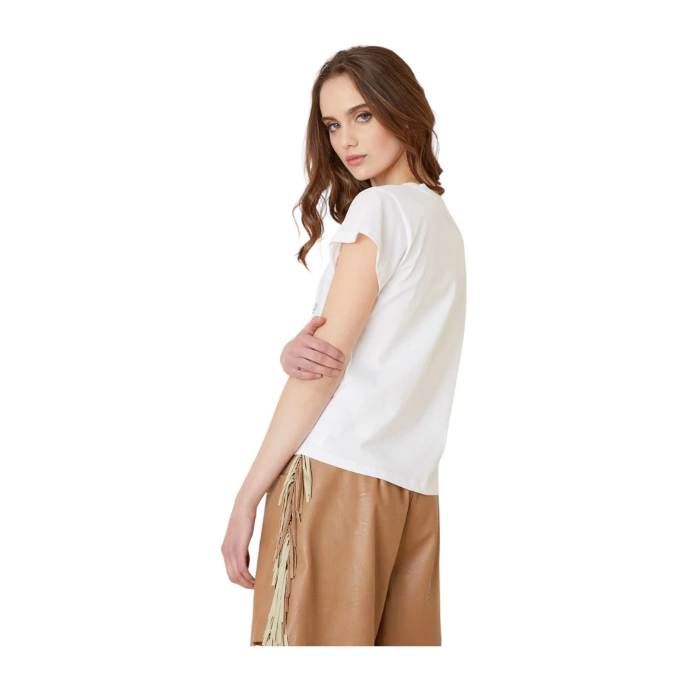 Manila Grace Korte Mouw T-shirt White Dames