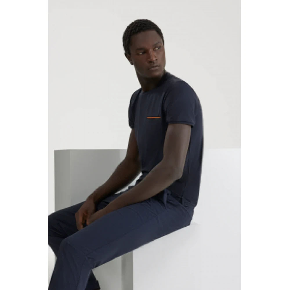 RRD Blauw Zwart Oxford Zak T-Shirt Blue Heren