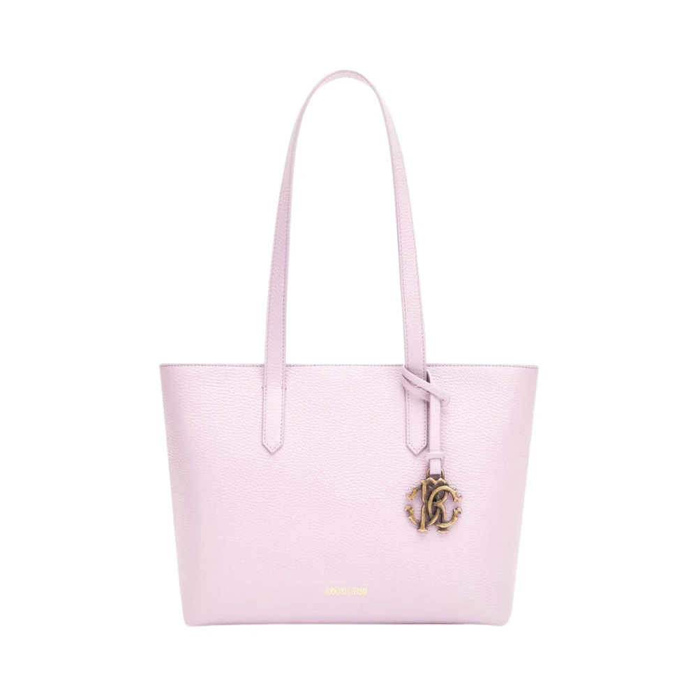 Roberto Cavalli Leren Shopper met Charme en Rits Pink Dames