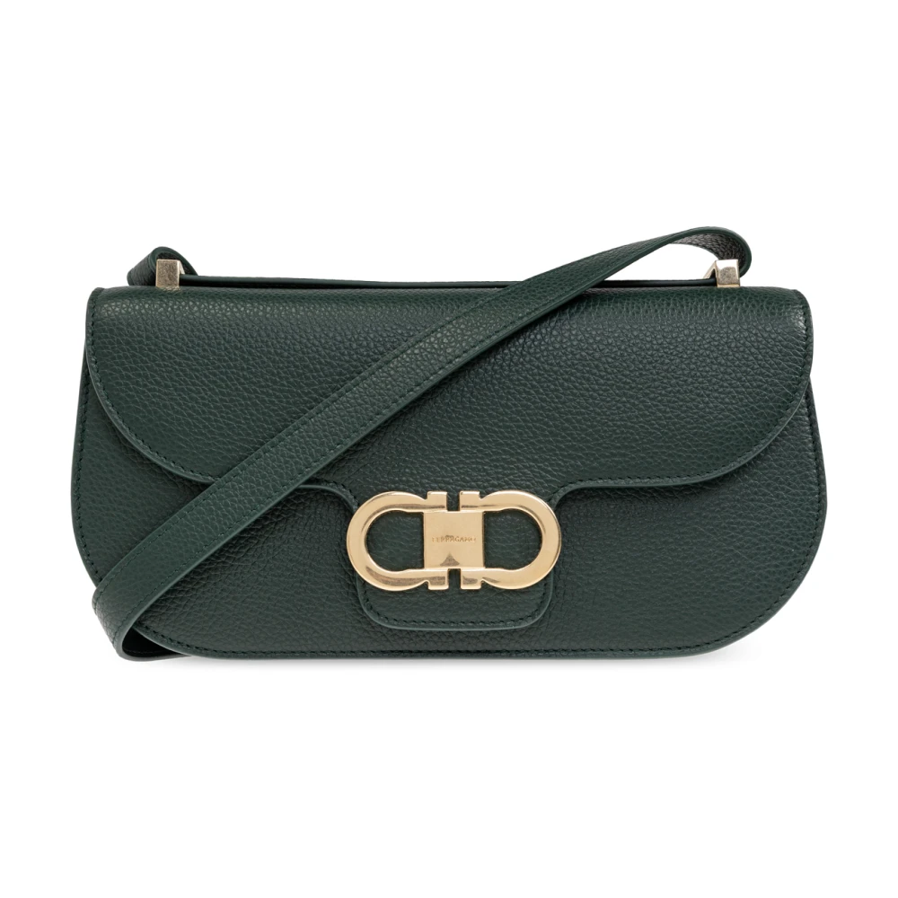 Ferragamo Women's Green Shoulder Bags, One Size, Leather Shoulder Bag