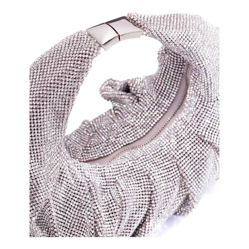 Benedetta Bruzziches Zilveren Mesh Handtas met Strass Gray Dames