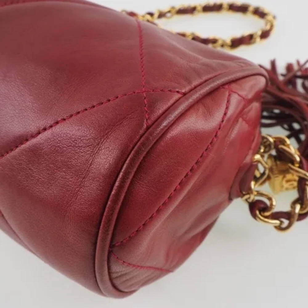 Chanel Vintage Pre-owned Leather crossbody-bags Red Dames