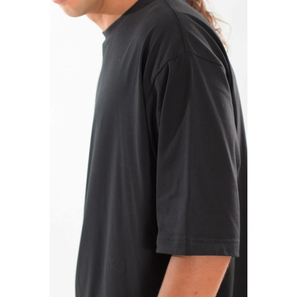 Y-3 Zwarte Boxy Korte Mouw Tee Black Heren