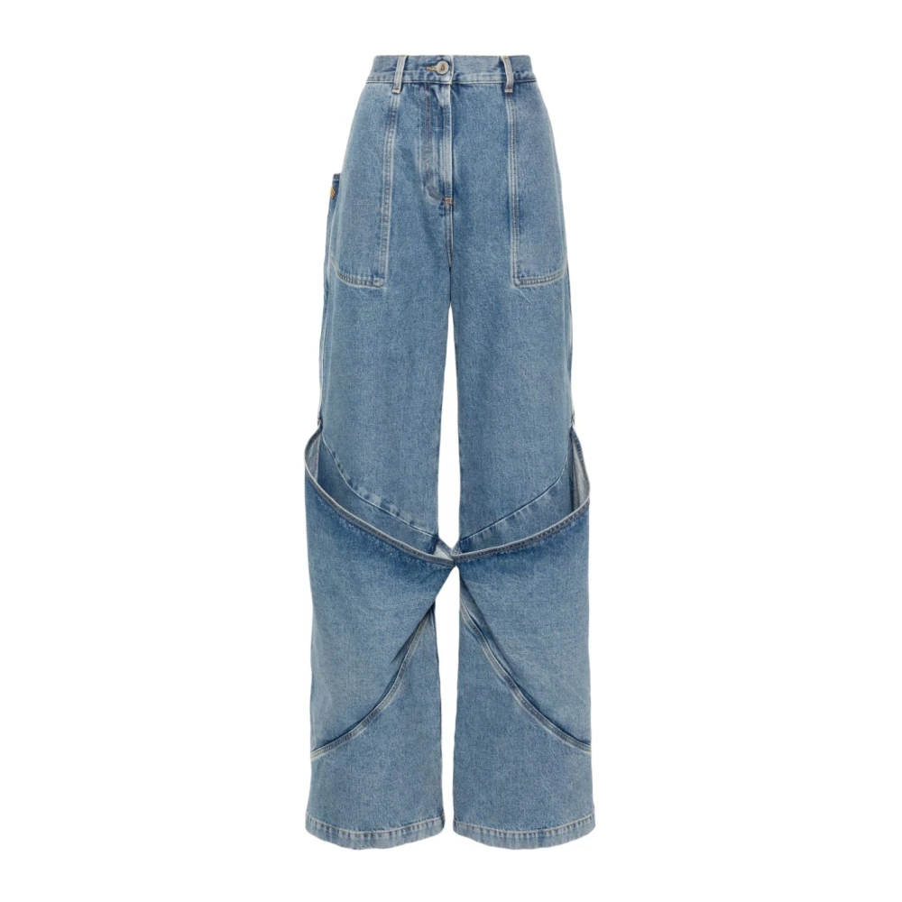 The Attico Women's Blue Wide Leg Denim Jeans