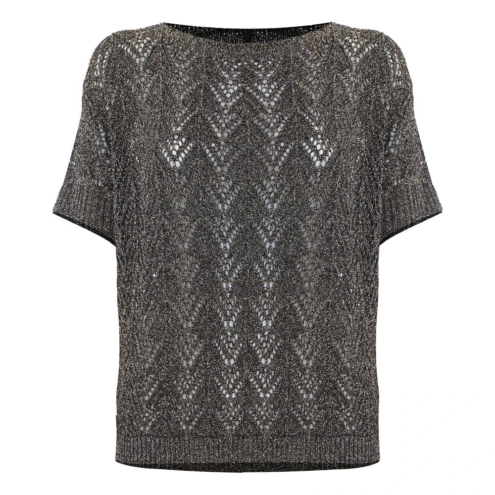Kocca Stijlvolle ronde hals gebreide kleding Brown Dames