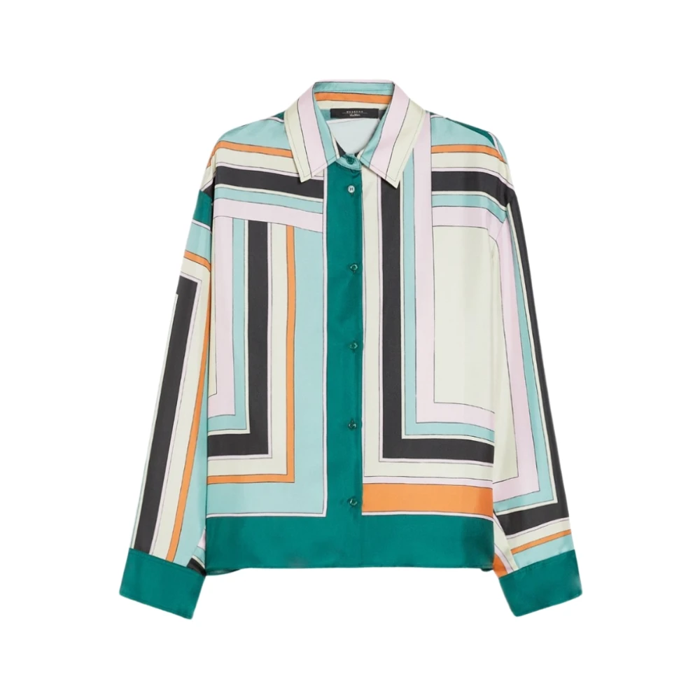 Max Mara Geometrische Zijden Shirt Formia Multicolor Dames