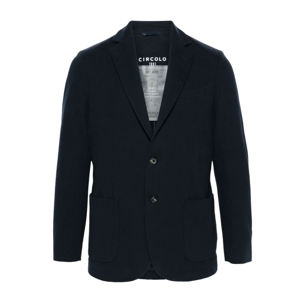 Circolo 1901 Blauwe Jas met Jersey Textuur Blue Heren