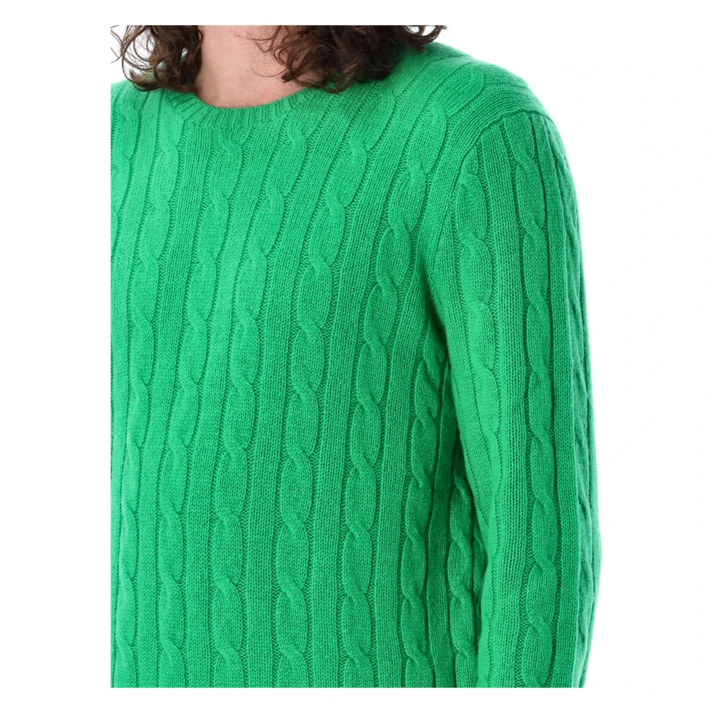 Ralph Lauren Groene Cable-Knit Trui Green Heren