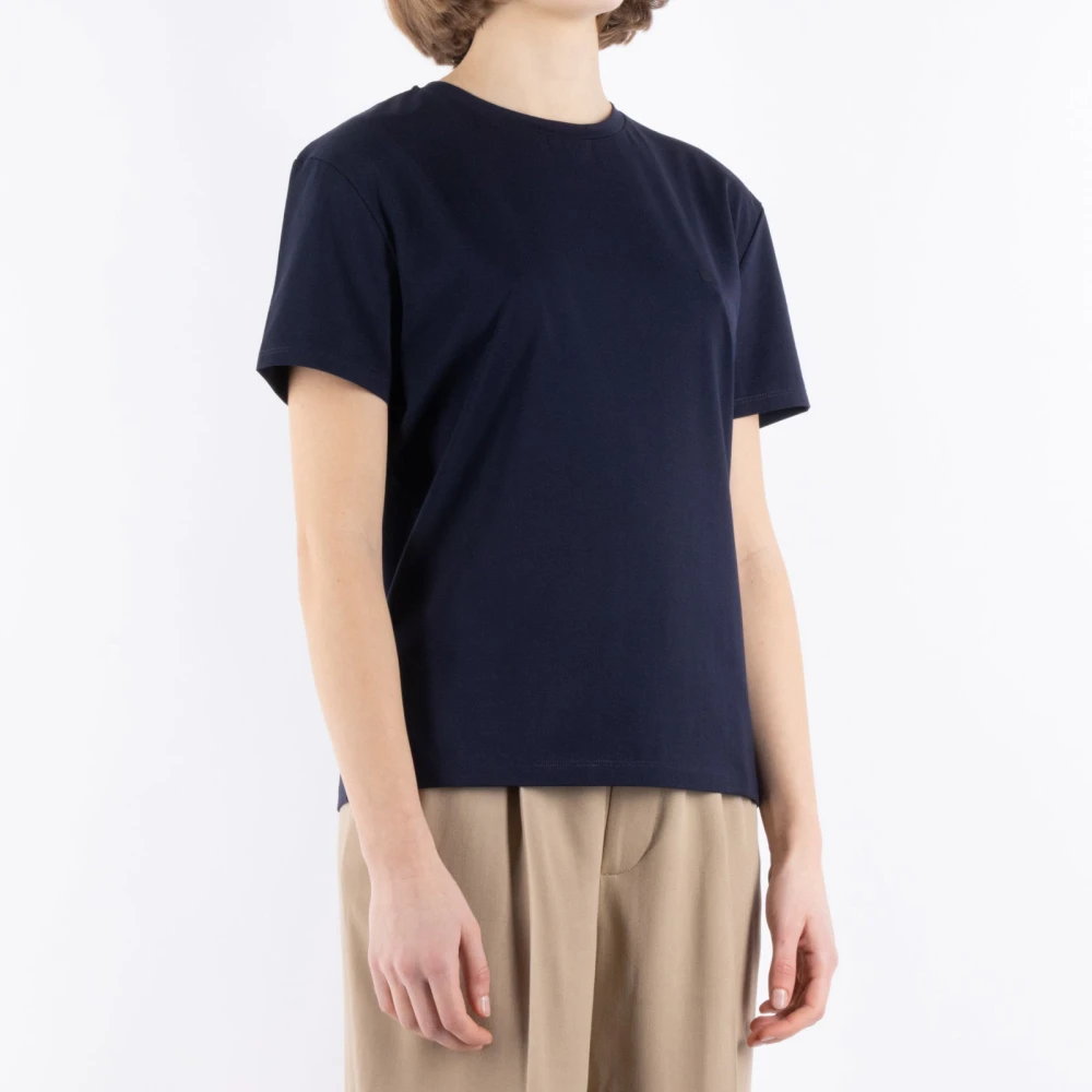 Acne Studios Blauw Katoenen T-Shirt Cl0309 Blue Dames