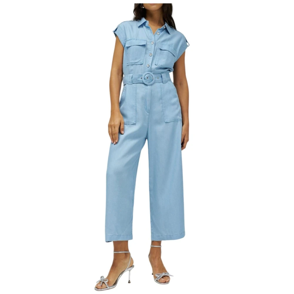 Salsa Women's Blue Denim Jumpsuit With Flared Leg - Jumpsuits - Xs - Jumpsuits & Playsuits