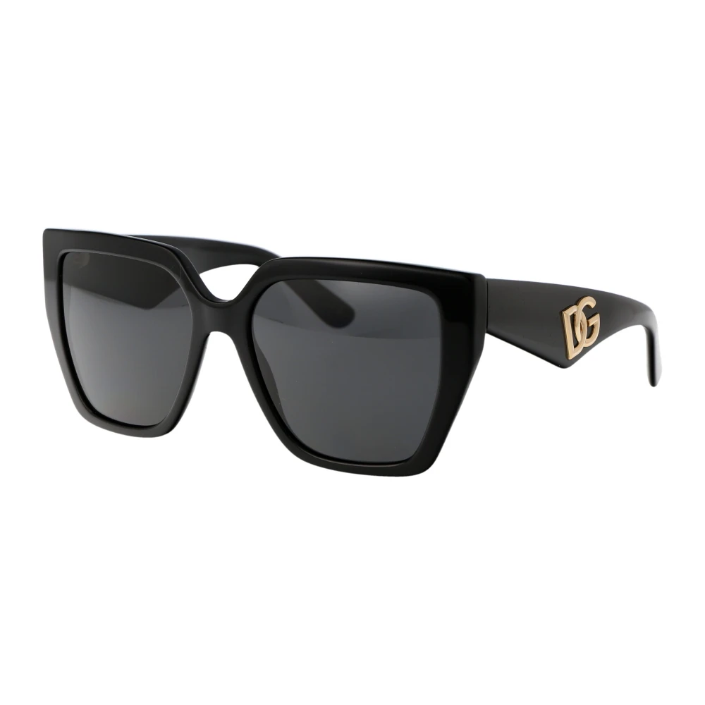 Dolce & Gabbana Black/Grey Dg4438 501/87 Woman Sunglasses Acetate Squared Normal - Image 3