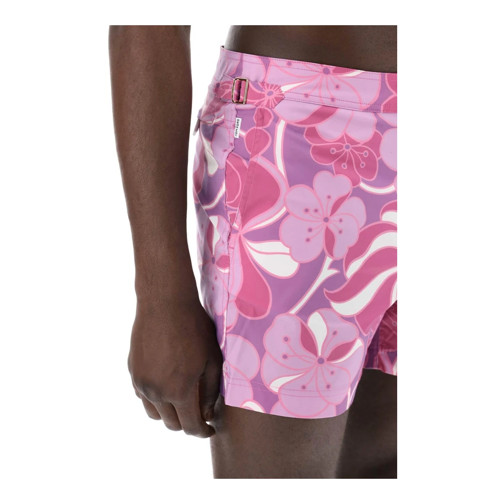 Tom Ford Bloemenprint Bermuda Shorts voor Vrouwen Pink Heren