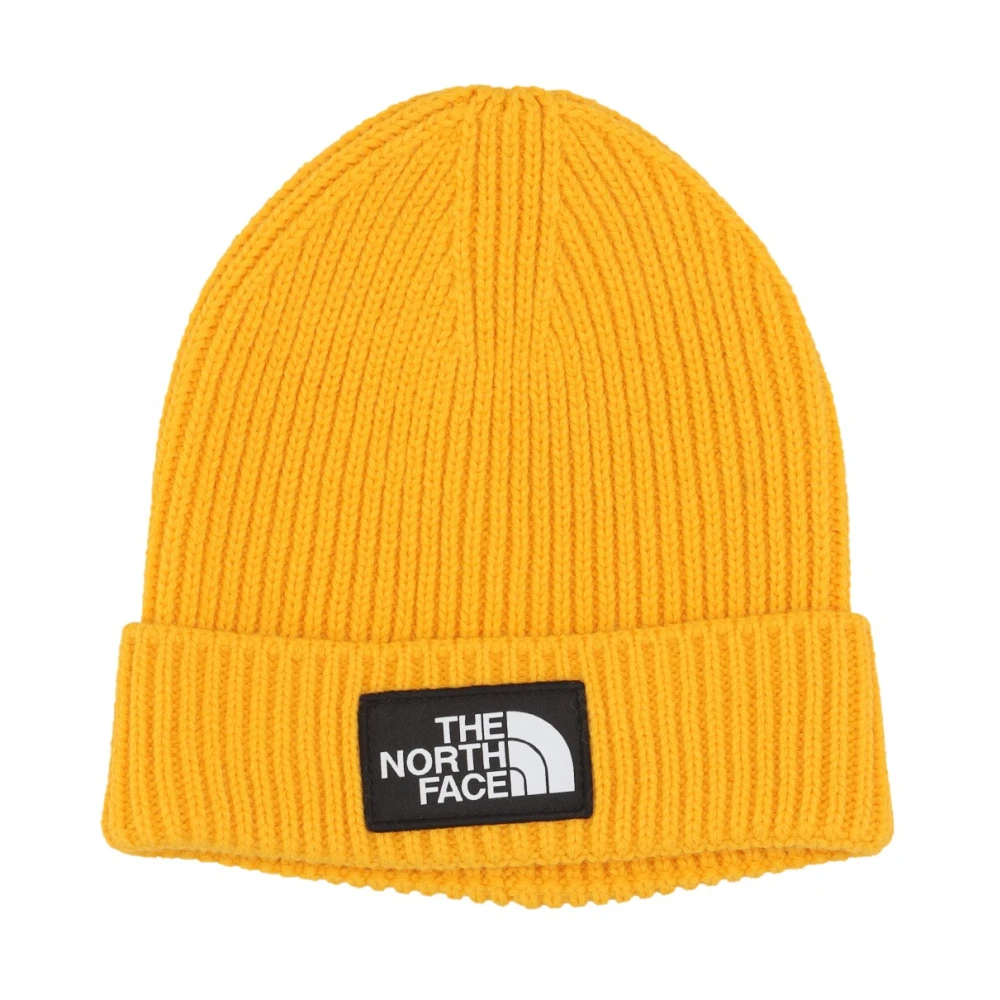 The North Face Logo Box Cuffed Beanie Summit Gold Yellow Dames