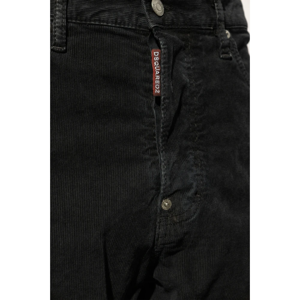 Dsquared2 Ribfluwelen broek 642 Black Heren