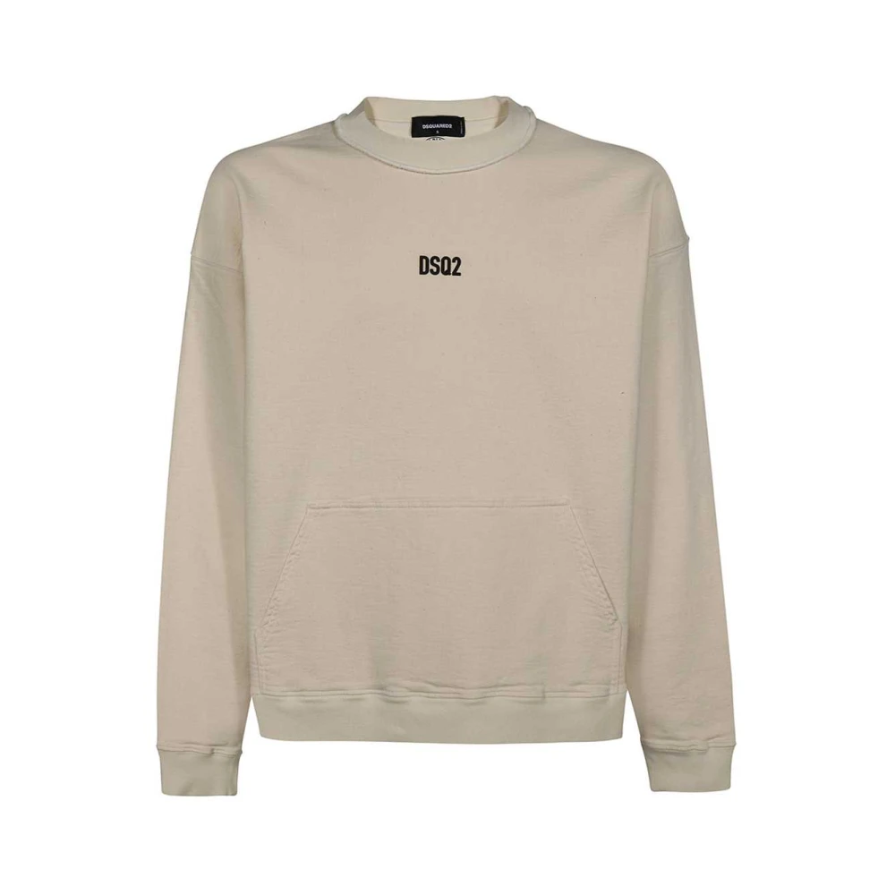 Dsquared2 Katoenen sweatshirt met logo detail Beige Heren