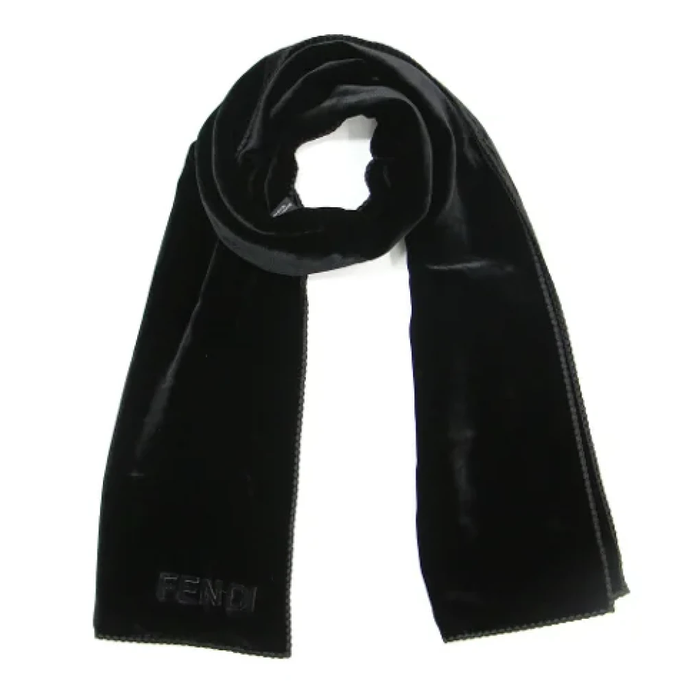 Fendi Vintage Pre-owned Silk scarves Black Dames