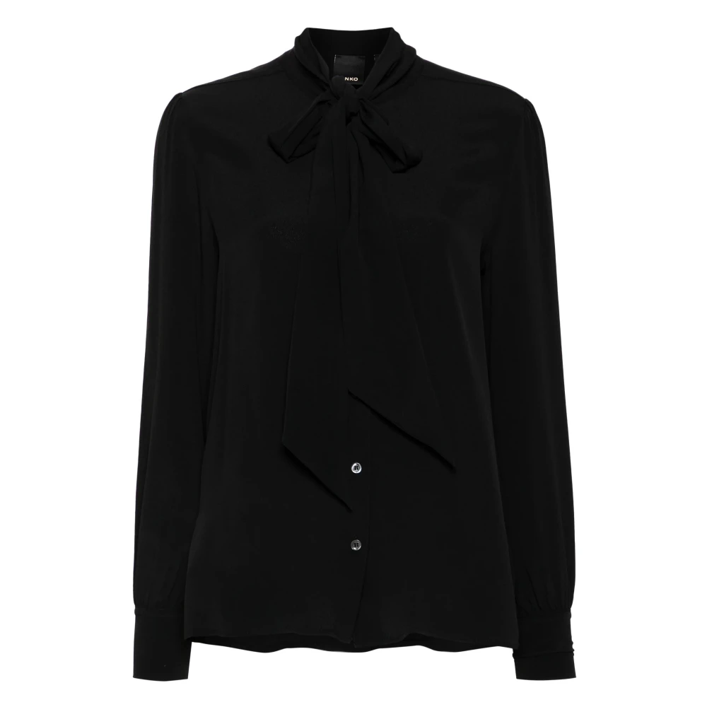 pinko Casual Langemouw Zwart Overhemd Black Dames