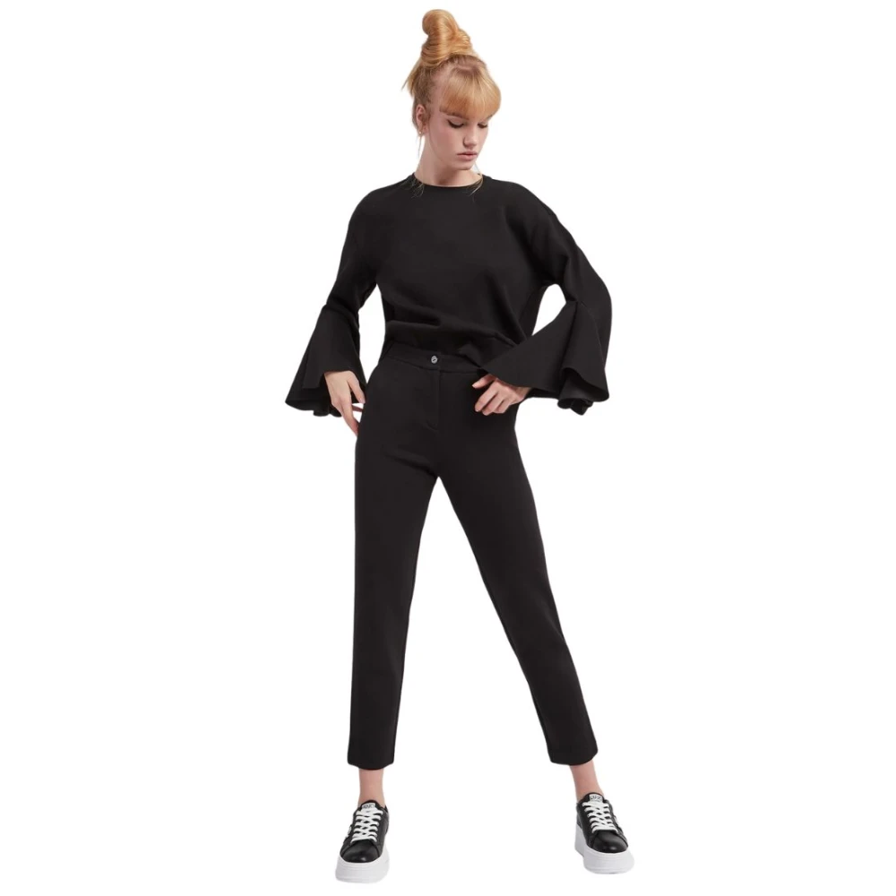 Twinset Zwarte Scuba Cigarettebroek Black Dames