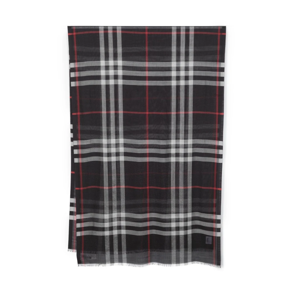 Burberry Geruit Patroon Wol-Zijde Sjaal Multicolor Heren