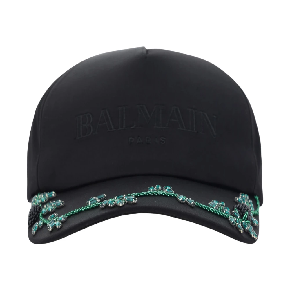 Balmain Satijnen klep met zwarte strass Blue Dames