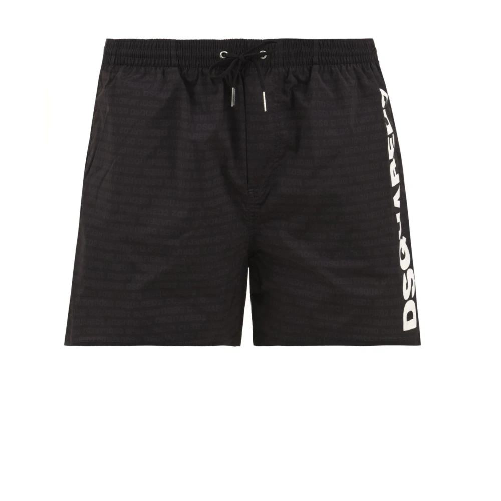 Dsquared2 Men's Black Boxer Midi Swimsuit - Beachwear - Xl - Swimwear