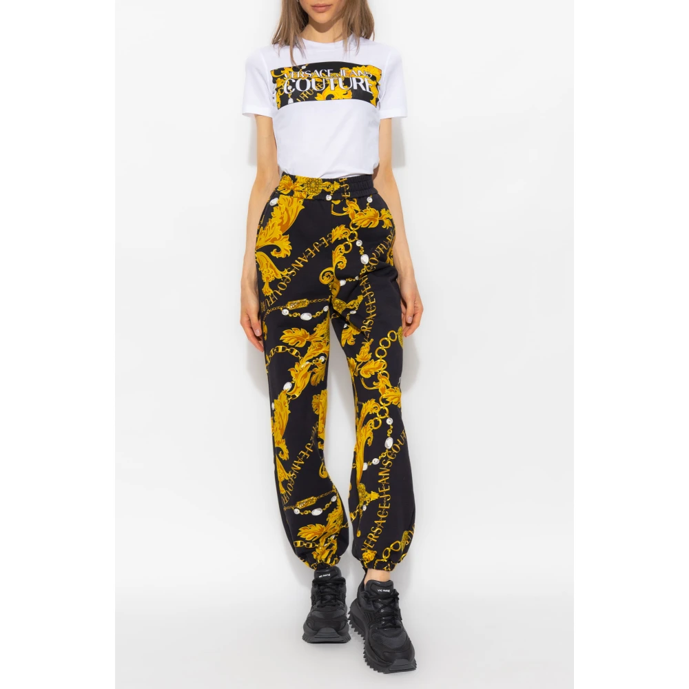 Versace Jeans Couture Bedrukt T-shirt White Dames