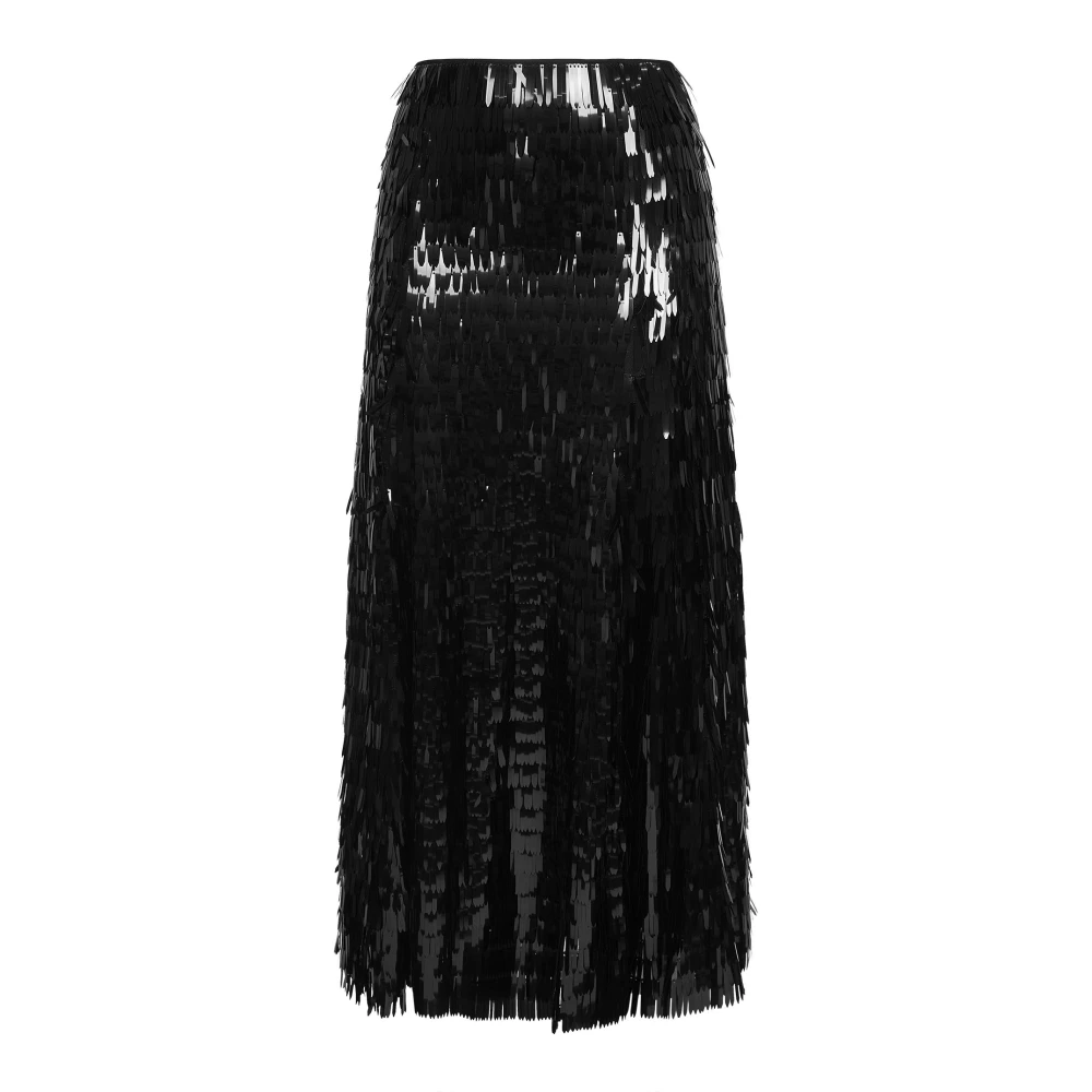Self Portrait Black Midi Skirts, Female, 2XS, 165Msk Sequin Midi Skirt