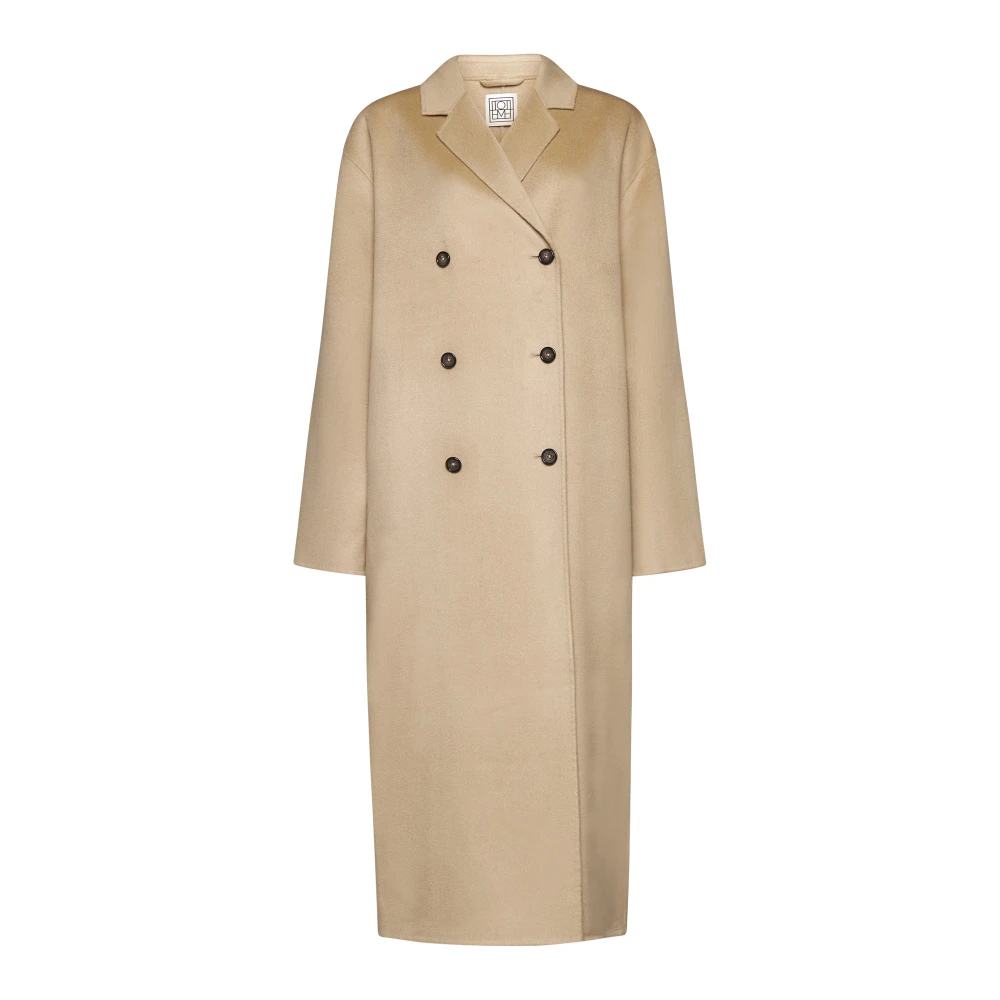 Oversized Double-Breasted Biscuit Wool Coat