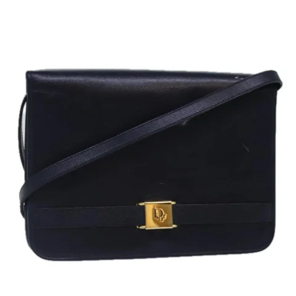 Dior Vintage Pre-owned Leather dior-bags Blue Dames