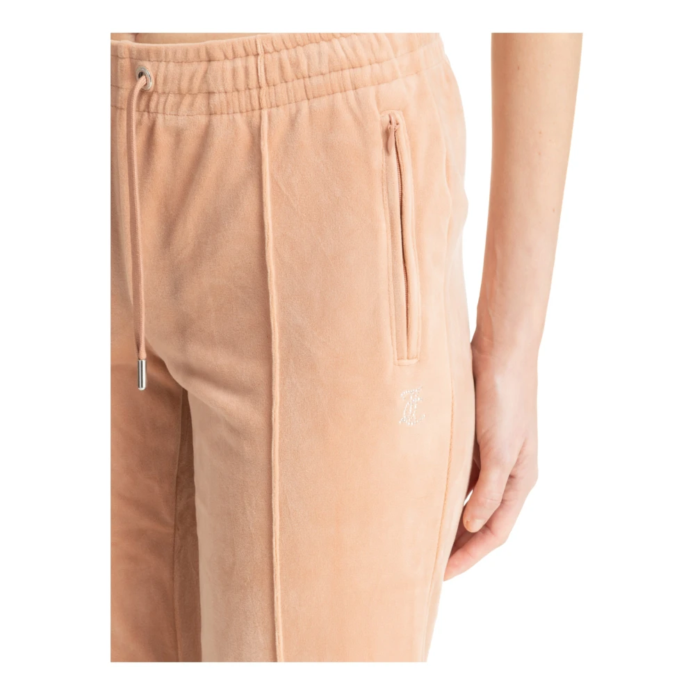 Juicy Couture Fluwelen broek met trekkoord en zakken Beige Dames
