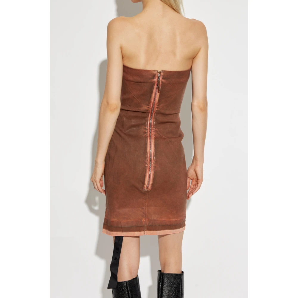 Rick Owens Korte Denim Jurk Brown Dames