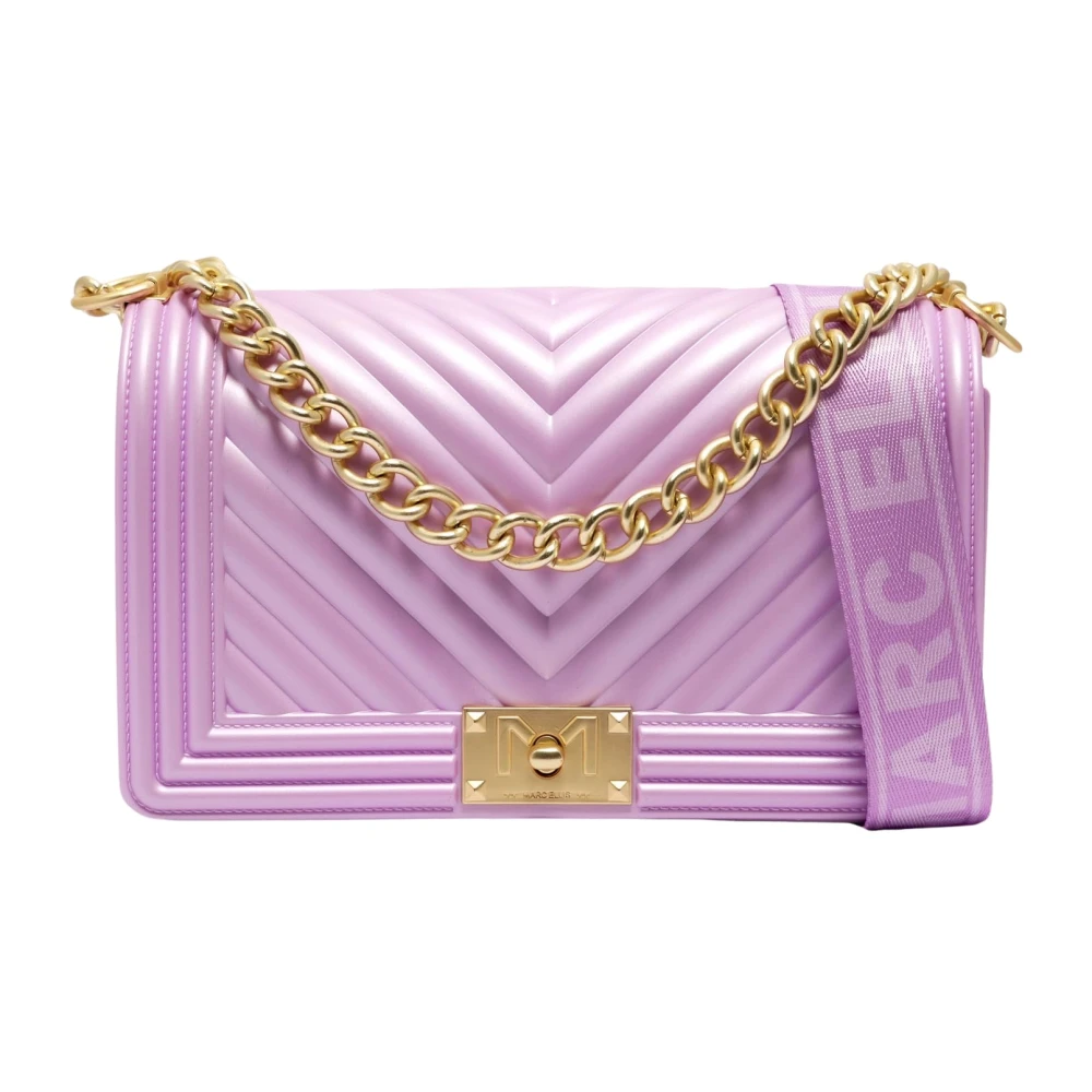 Marc Ellis Lila Gewatteerde Schoudertas met Ketting Purple Dames