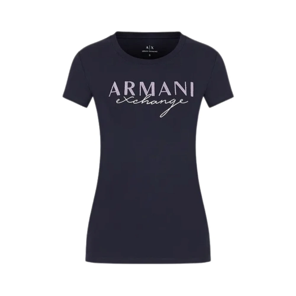 Armani Exchange Bas T-shirt Blue, Dam
