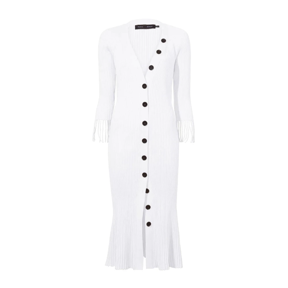 Proenza Schouler Franje Mouw Witte Jurk White Dames