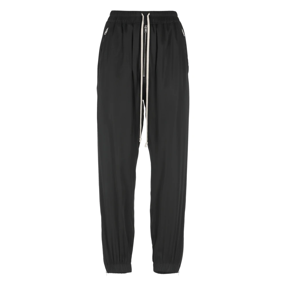 Rick Owens Zwarte elastische taille viscose blend broek Black Dames