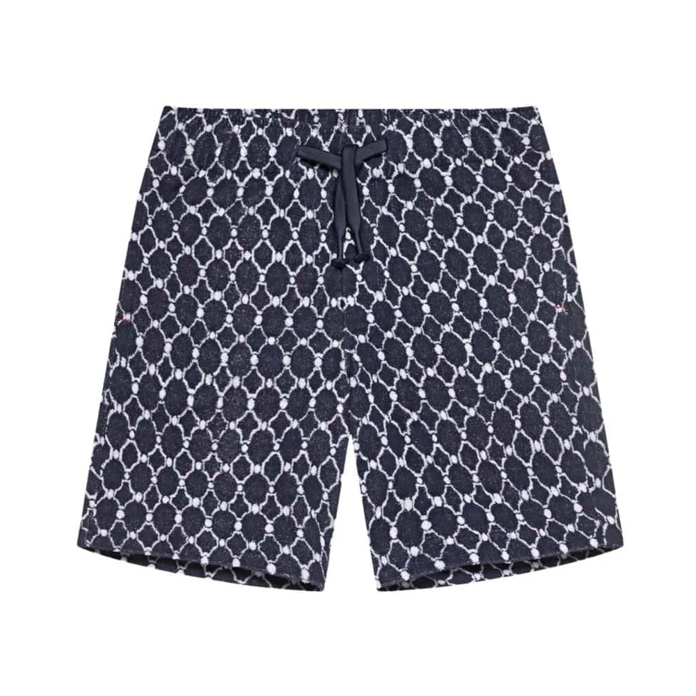 Orlebar Brown Midnight Navy Geo Tile Gebreide Shorts Blue Heren