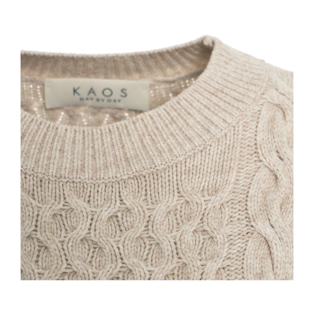 Kaos Bruine Kabeltrui Aw24 Brown Dames