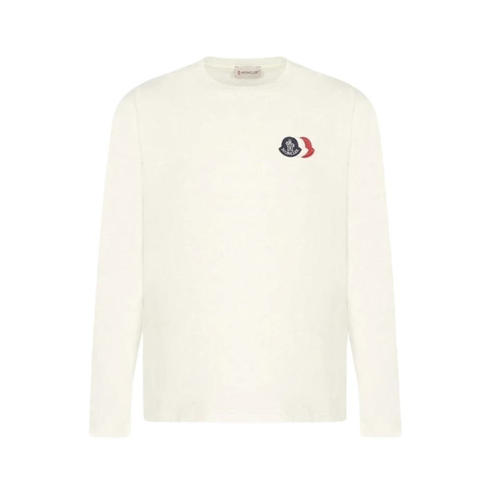 Moncler White Ls Triple Logo T Shirt - Unisex - Kids Short Sleeve T-Shirts - 6 Y - Kids