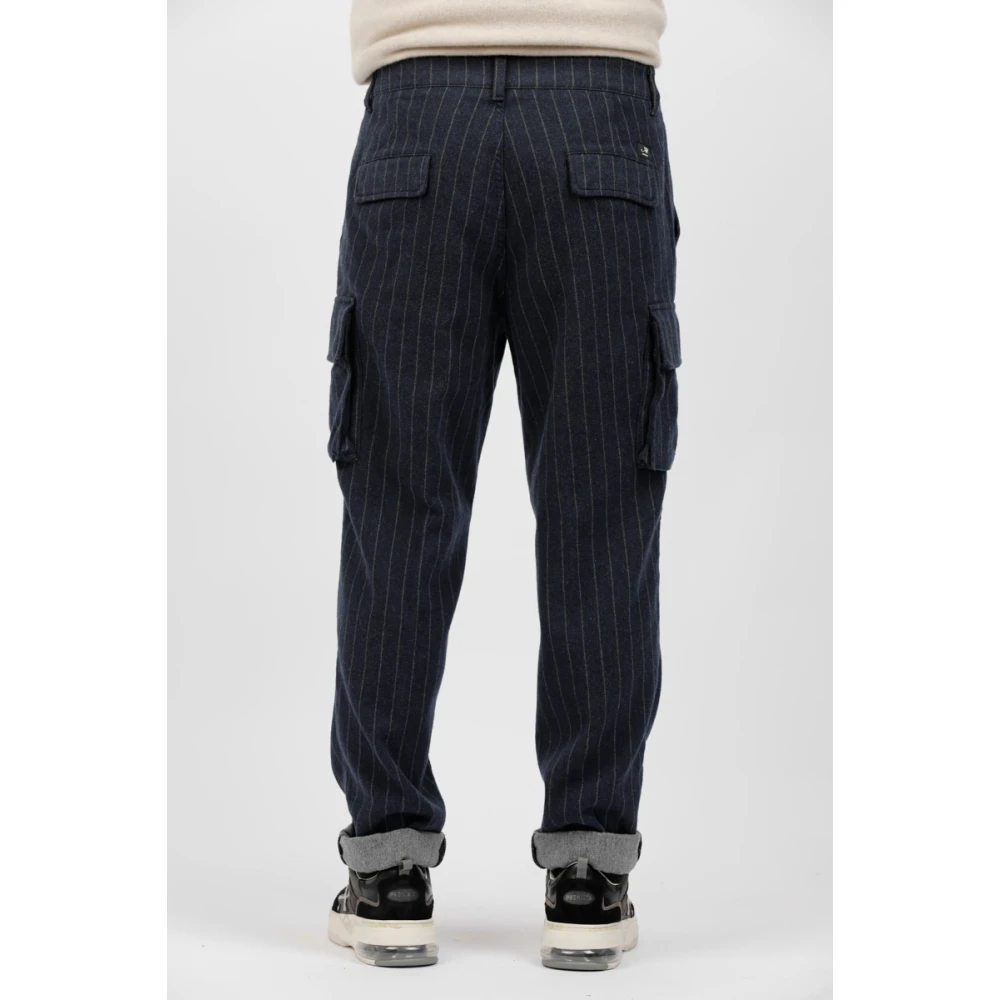 Mason's Gestreepte cargobroek Blue Heren