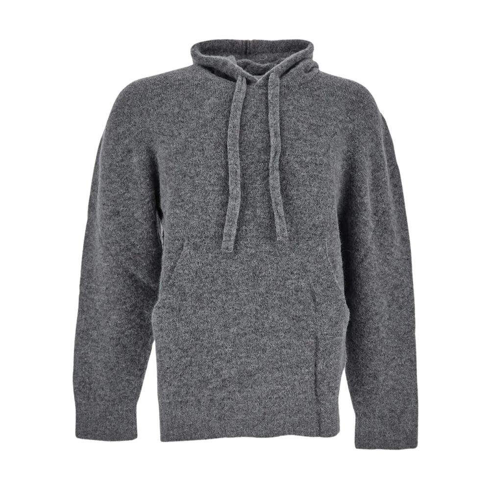 Laneus Wollen Gebreide Hoodie Gray Heren