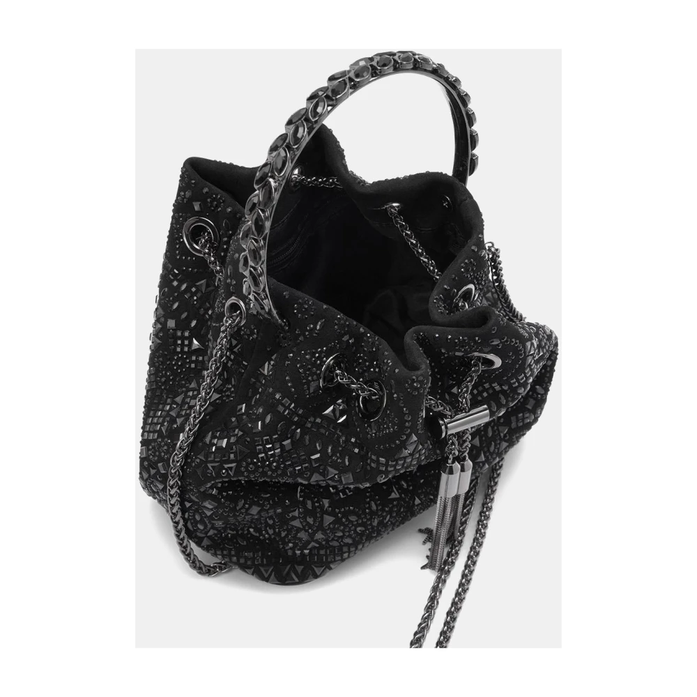 Alma en Pena Rhinestone Clutch Tas Black Dames