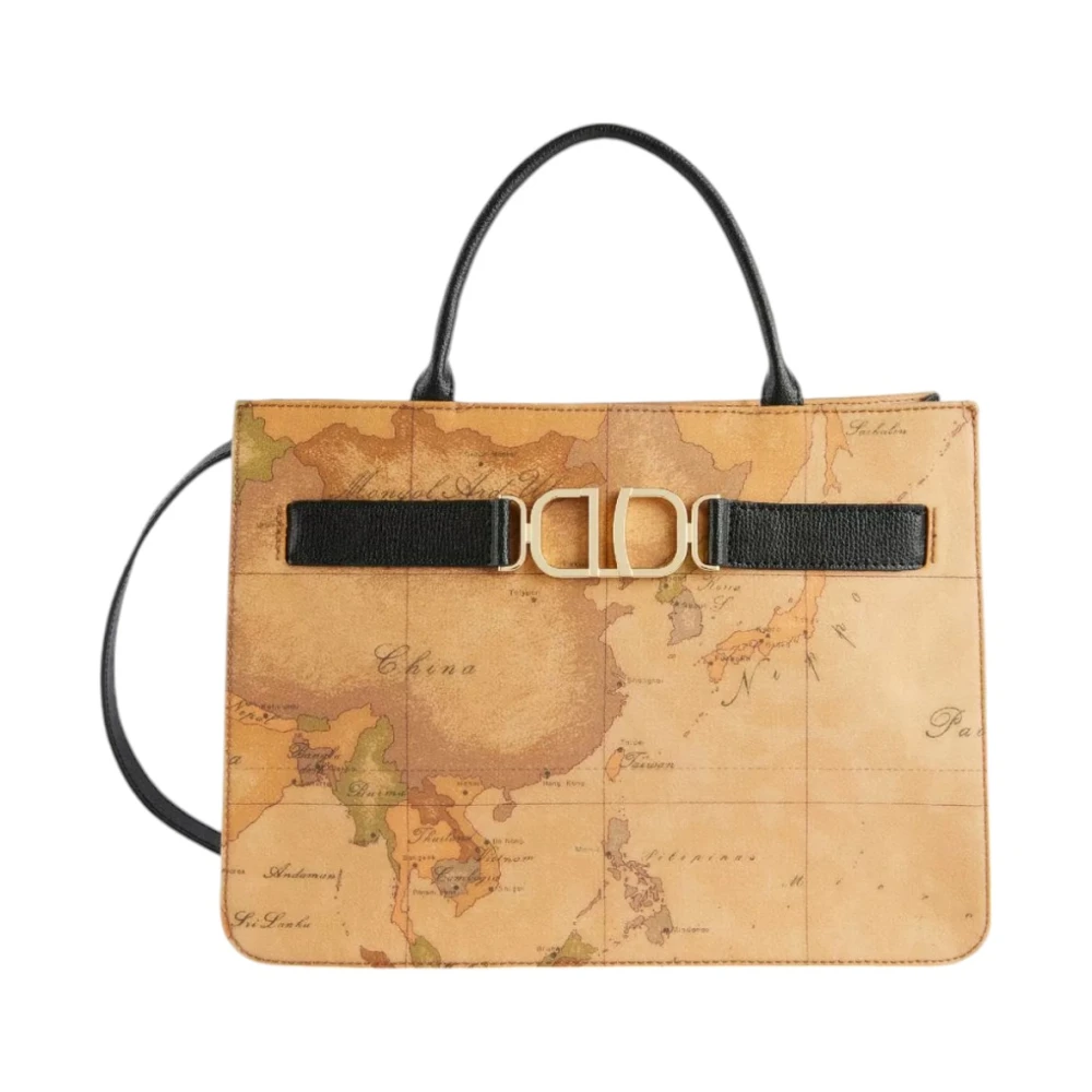 Alviero Martini 1a Classe Elegante zwarte Geo Classic handtas Beige Dames