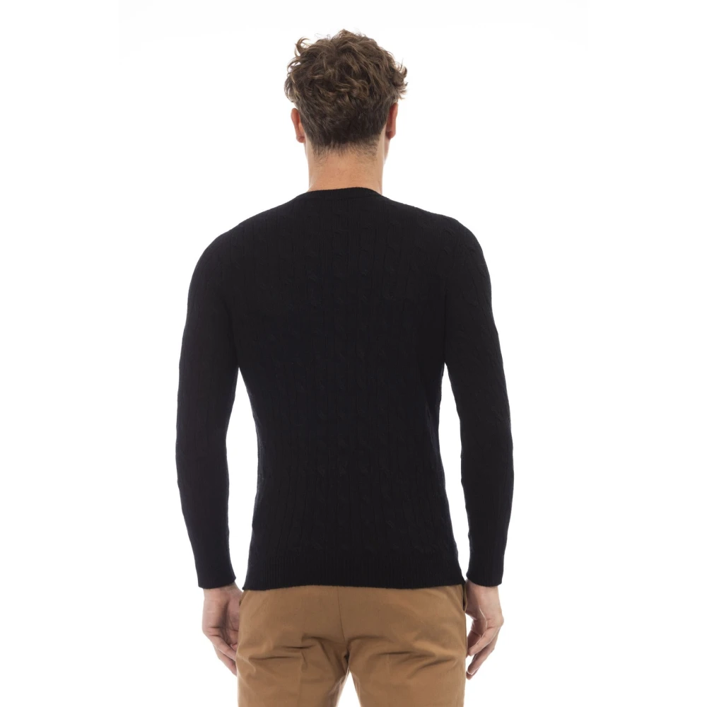 Alpha Studio Ronde Hals Lange Mouw Trui Black Heren