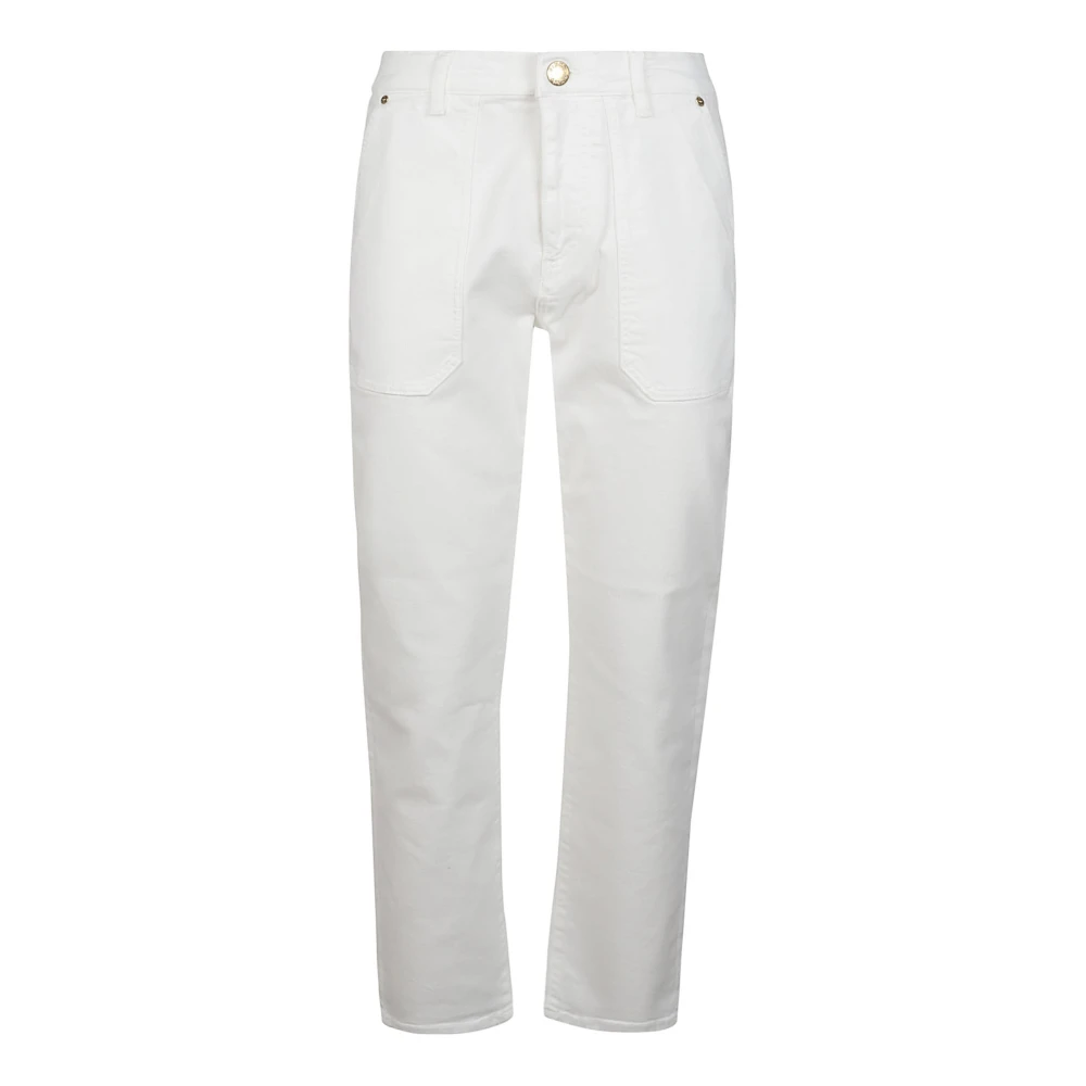 Pinko Witte Zijden Chino Jeans White Dames